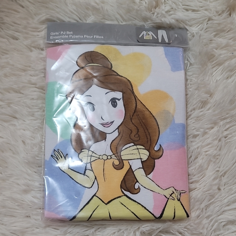 Disney,Girls' Princess Pajama Set, Bell, Size 7
